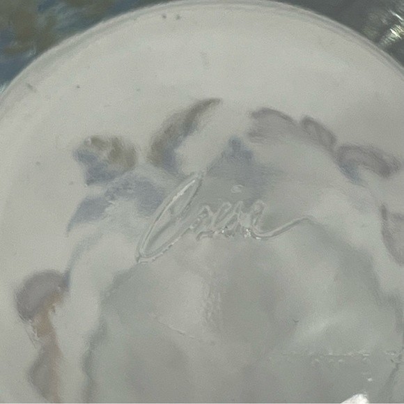 Vintage Libbey Crisa Floral Print Breakfast Juice Glasses Blue Pink 5 Oz 2 Set - Picture 7 of 11